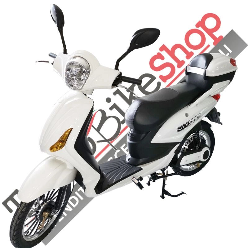 Bici Elettrica Scooter Velocipede Vitale NJT-007 250W  20Ah 48V Batteria a Grafene-Bianco