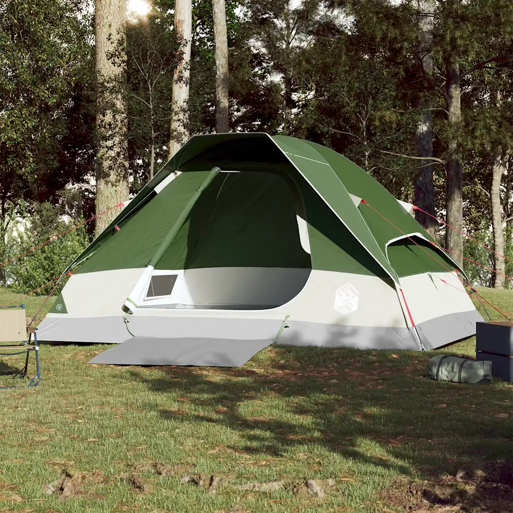 Tenda da Campeggio a Cupola per 4 Persone Verde Impermeabile 94777