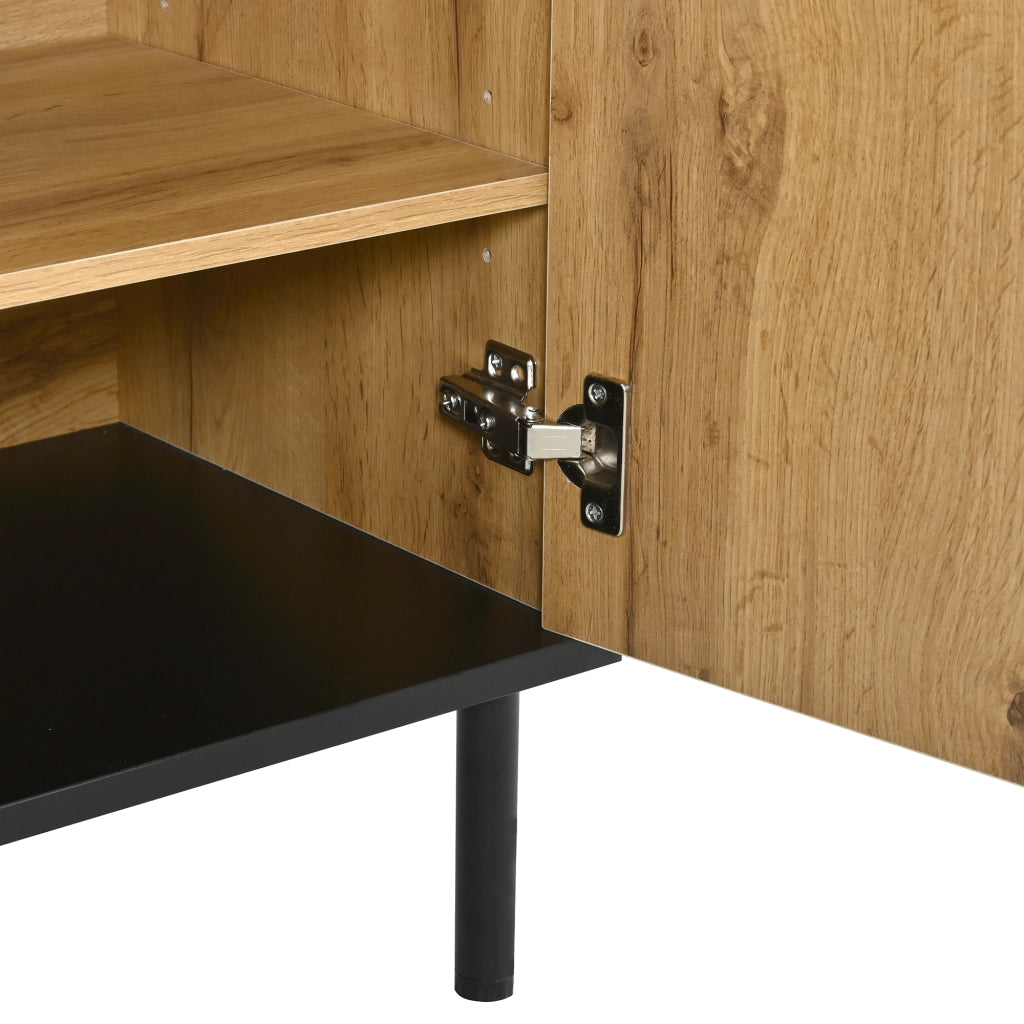 Scarpiera a 2 ante con ripiani regolabili per ingresso in truciolare 80×35×91.5 cm naturale