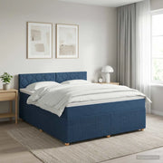 Letto box spring con materasso Blu 180 x 200 cm Tessuto 3451537