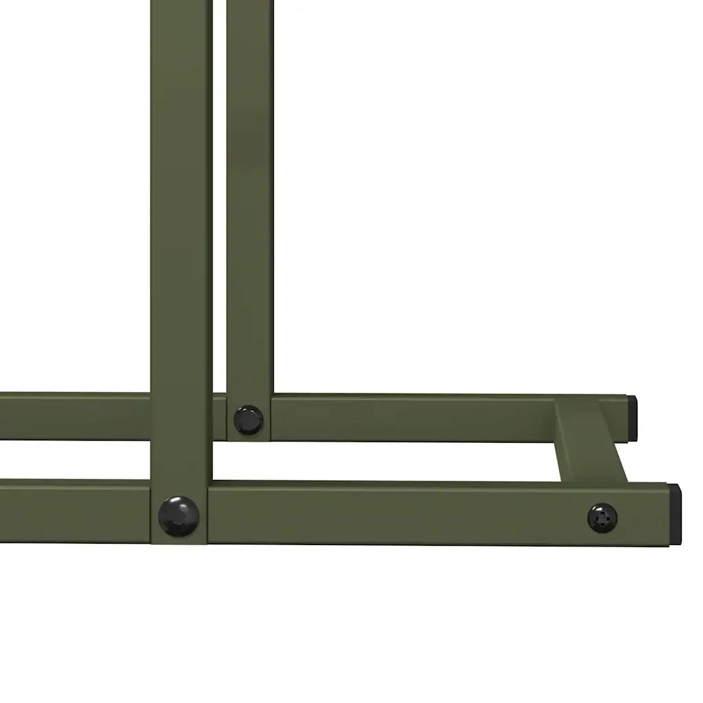 Rastrelliera per Legna da Ardere-Portalegna Verde Oliva 80x25x90 cm