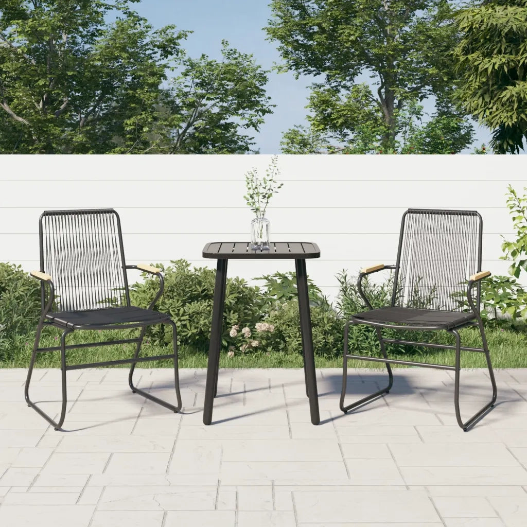 Sedie da Giardino 2 pz | Sedie da Esterno Nere 58x59x85,5 cm Rattan PVC