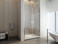 Porta Parete Doccia 85 cm 2 Ante Battenti in Cristallo 6mm H190 Saloon