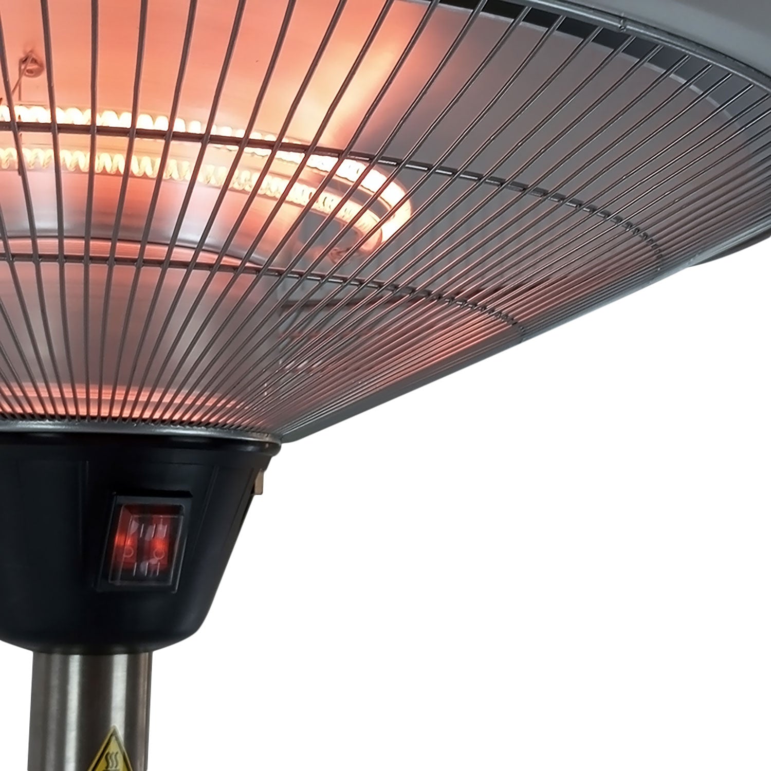 Stufa Elettrica Fungo Riscaldante Infrarossi Saturno Esterno-Interno Regolabile Argento