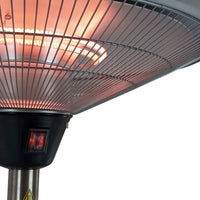 Stufa Elettrica Fungo Riscaldante Infrarossi Saturno Esterno-Interno Regolabile Argento