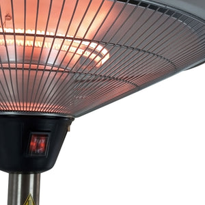 Stufa Elettrica Fungo Riscaldante Infrarossi Saturno Esterno-Interno Regolabile Argento