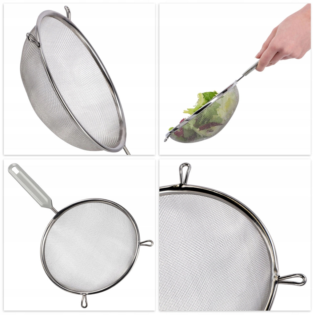 Colino da cucina KADAX con manico in acciaio per setacciare la farina, denso, 12 cm
