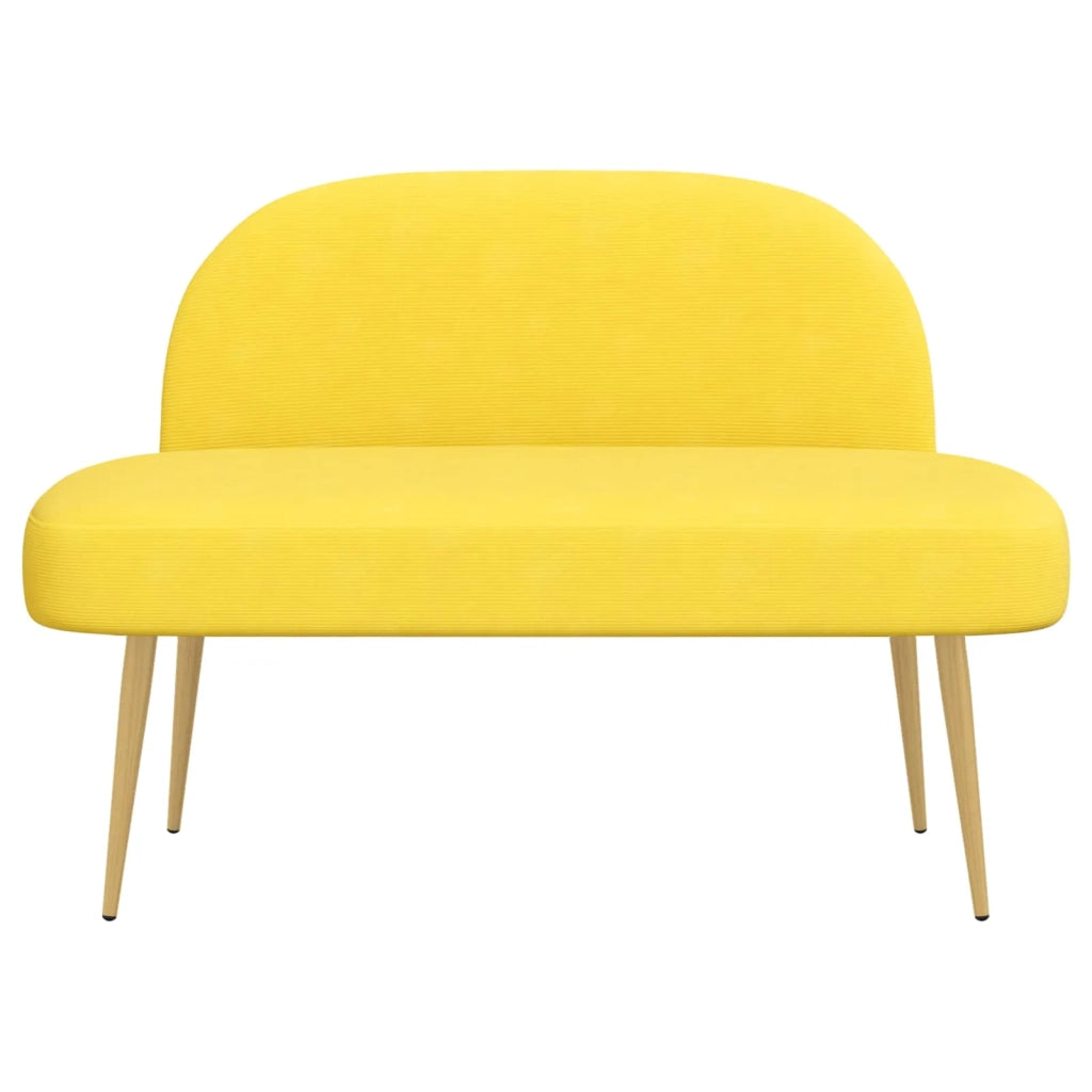 Panchina imbottita con schienale Giallo chiaro 110 x 60 x 76 cm 42040782