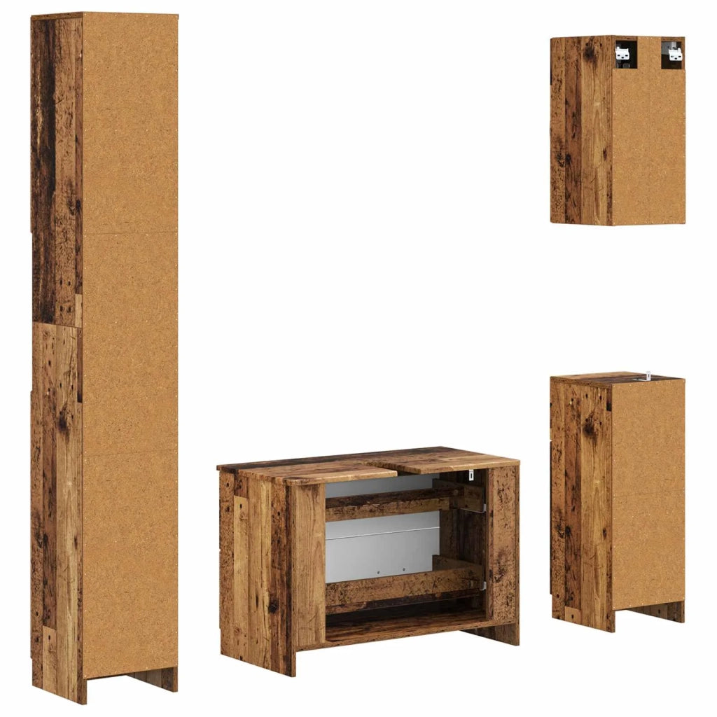 Set di Mobili da Bagno da 4 Pezzi UTRECHT Legno antico 3417979