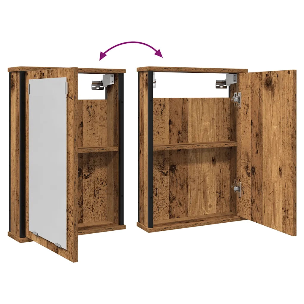 Mobile bagno con specchio-Armadietto a Specchio da Bagno-Mobile bagno con specchio-Armadietto a Specchio da Bagno Legno Antico 42x12x60 cm Truciolato
