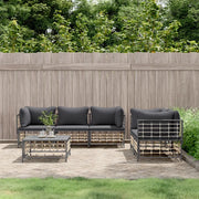 Set Divani da Giardino 6 pz con Cuscini Antracite in Polyrattancod mxl 101233