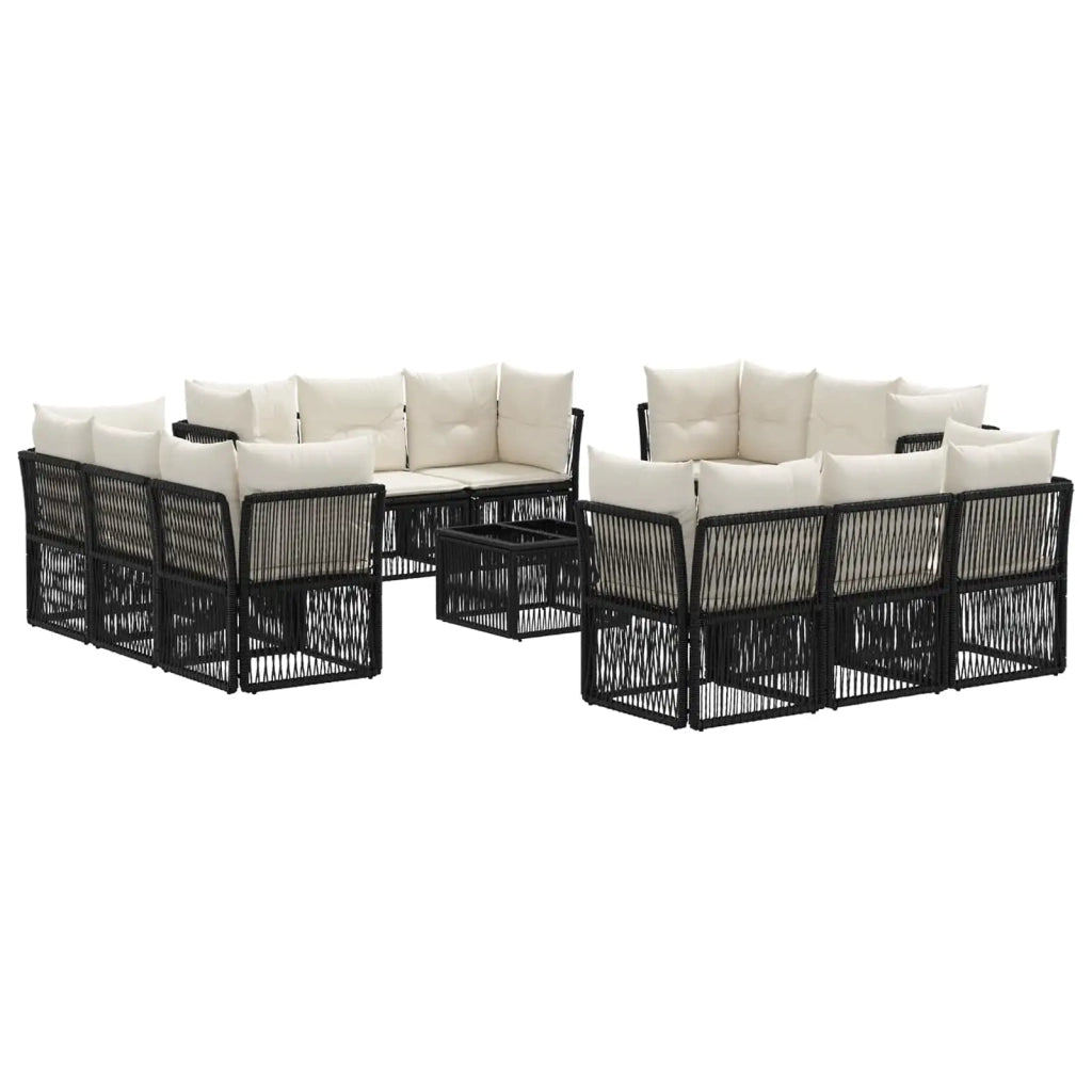 Set Divano da Giardino 13 pz Nero polyrattan 3434149