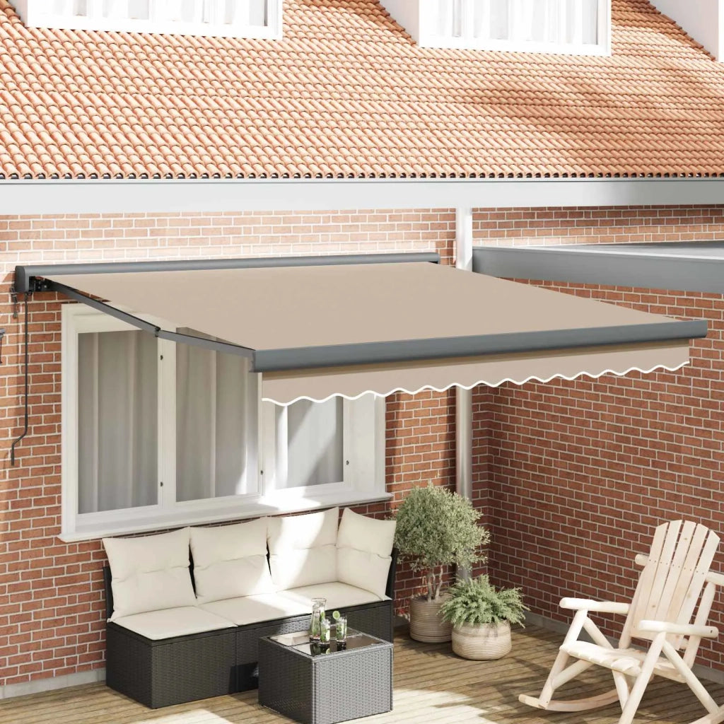 Tenda da Sole Beige 350 x 250 cm Poliestere e Alluminio 3330354