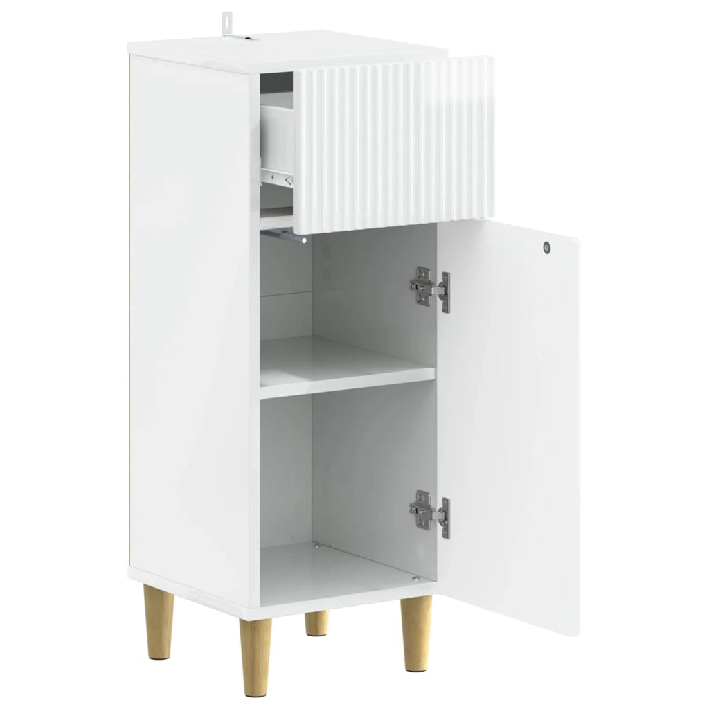 Mobiletto da Bagno ARNHEM Bianco Lucido 30 x 31 x 80 cm 896609