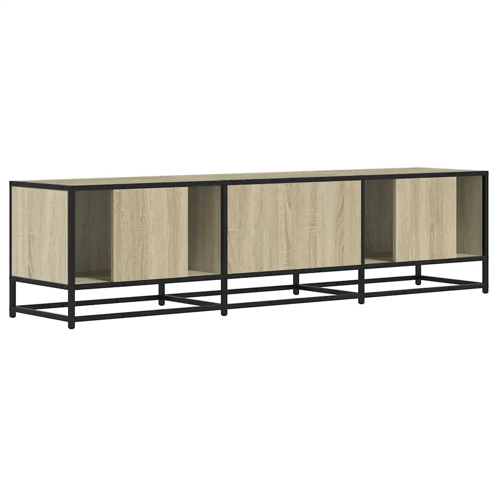 Mobile TV Rovere Sonoma 160x35x41cm Legno Multistrato e Metallo 848845