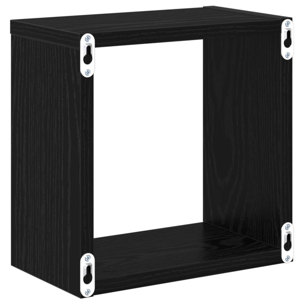 Mensole a Parete Rovere Nero MDF 26 x 15 x 26 cm Mensole a Parete