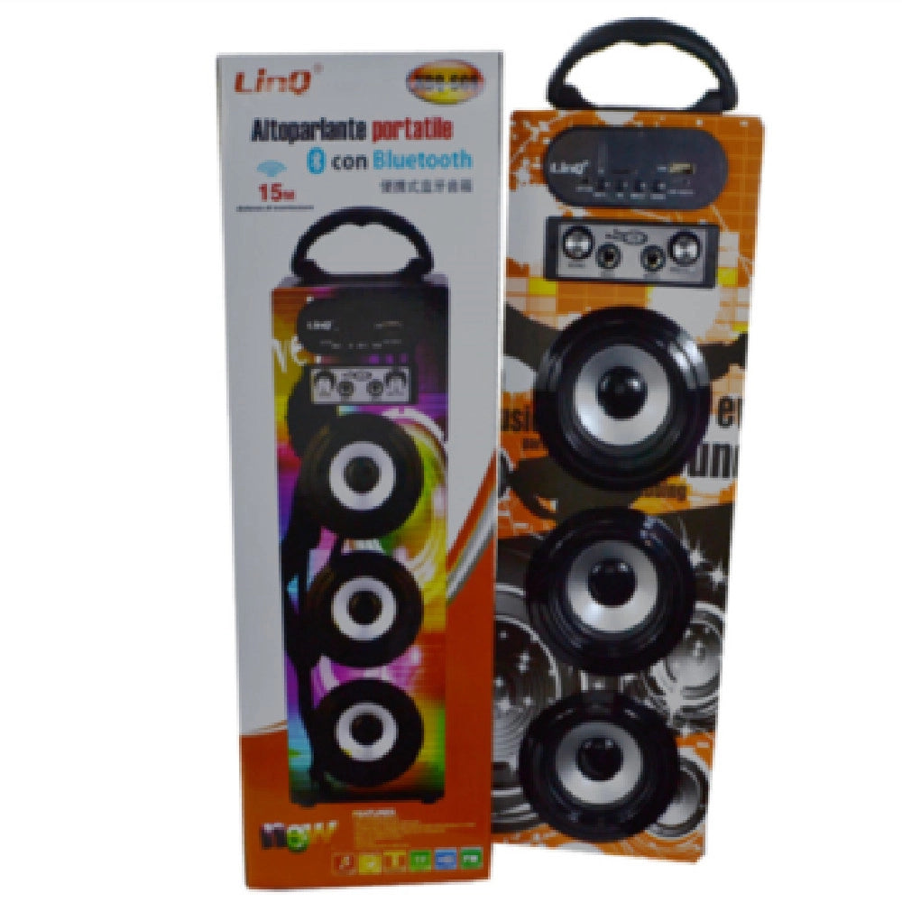 Trade Shop - Cassa Altoparlante Portatile Kbq-608 Bluetooth Radio Usb Led Multicolor -