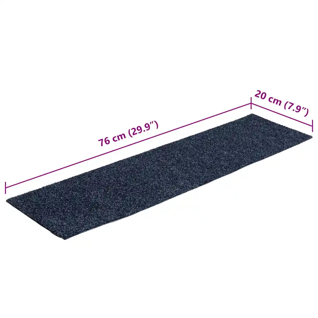 Tappetini per scale autoadesivi 30 pz | Gradini per Scale 76x20 cm Grigio Blu Rettangolari