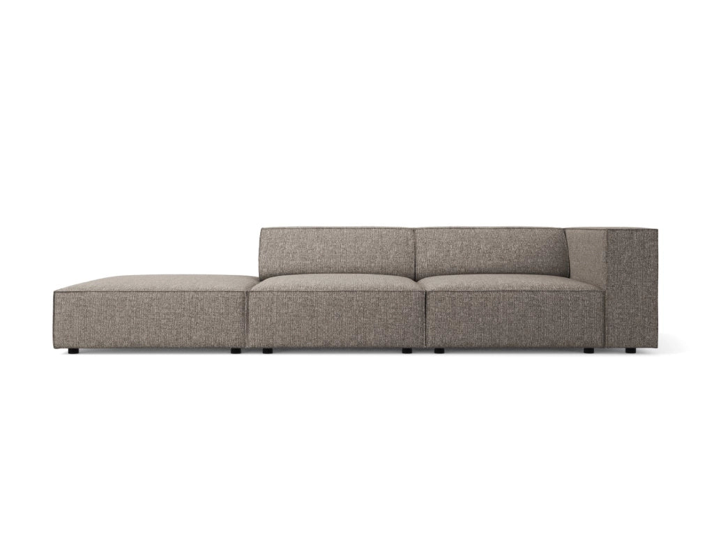 Cosmopolitan Design - Divano sinistro "Arendal" 4 posti in ciniglia grigio 