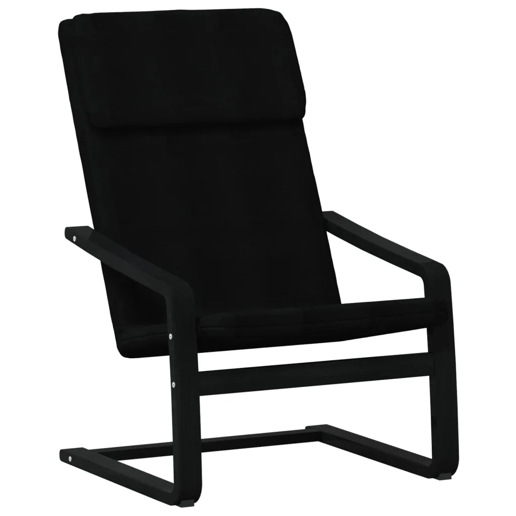 Divano Sedia-Poltrona Relax con Poggiapiedi Nera in Tessuto 745422