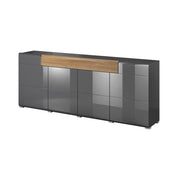Buffet 200cm collezione OHIO. Color antracite e rovere.