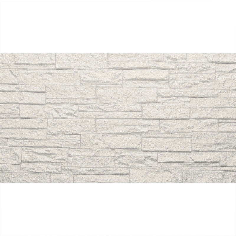 Pannello decorativo effetto pietra mattoni 3D set 12 pz 8,6 mt2 rivestimento murale in PU 120 x 60 x 2,5 Quarzite Bianco