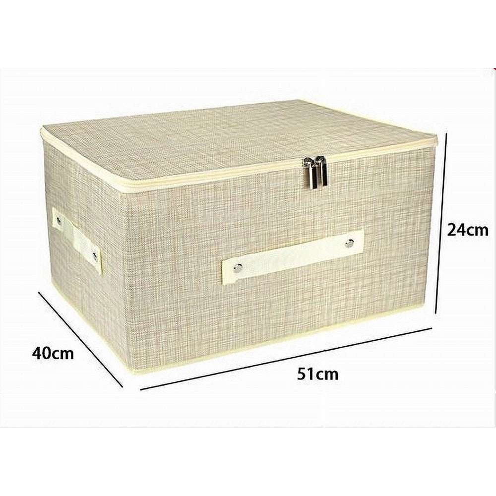 Trade Shop - Scatola Box Salvaspazio Portatutto Contenitore Organizer Cerniera 51x40x24cm 79417 -