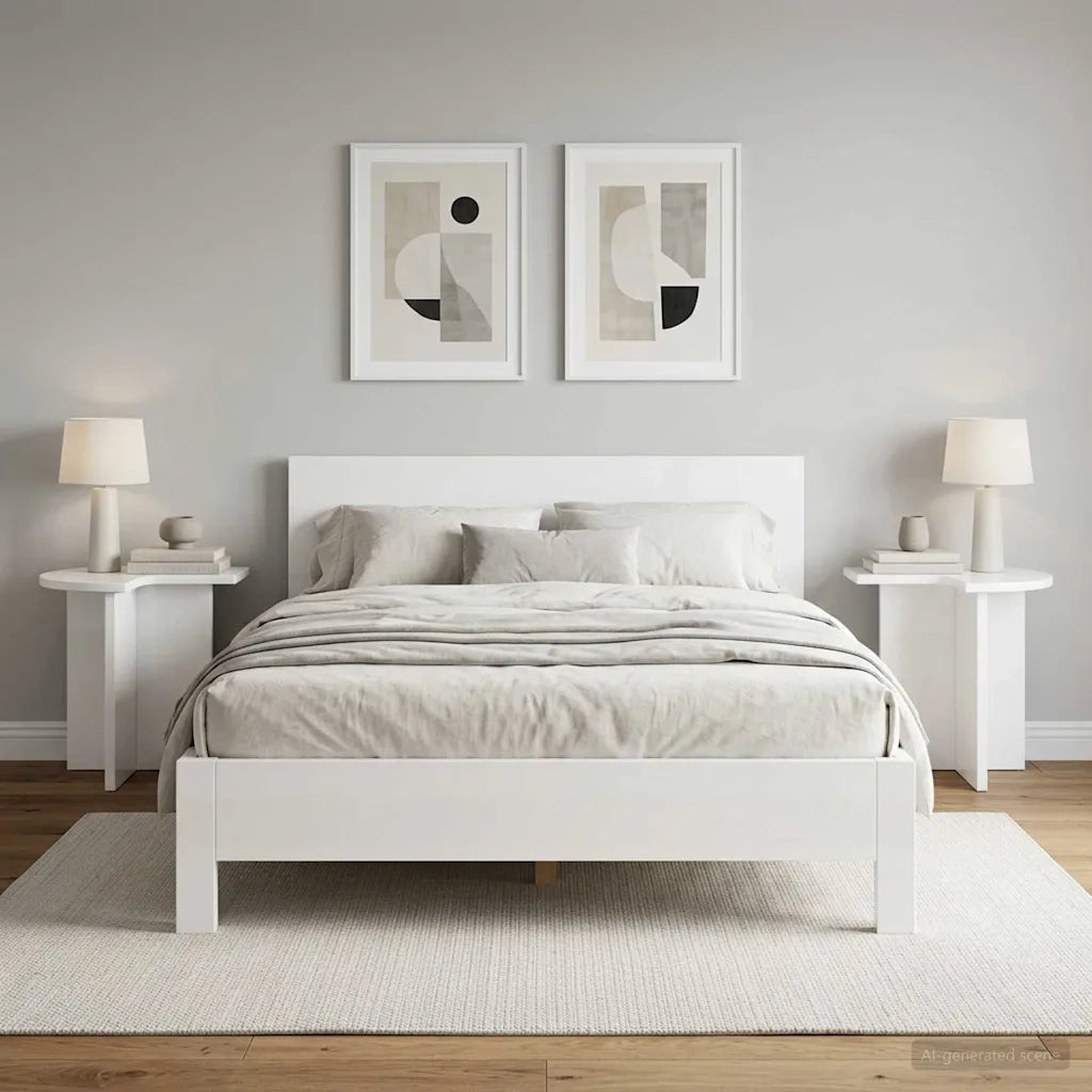 Tavolo laterale 2 pcs Bianco Lucido Ø 39 x 38 cm