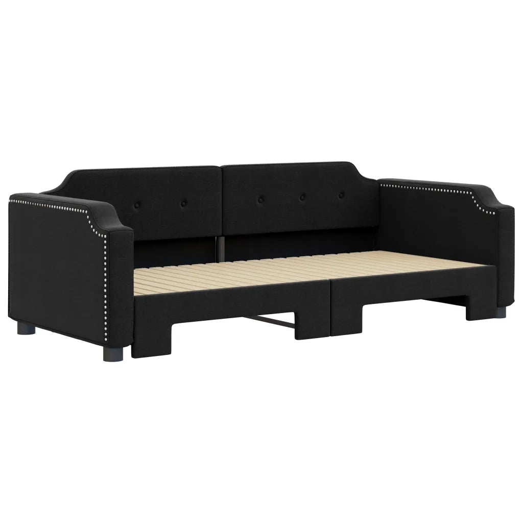 Divano letto | Sof¨¤ letto | Letto singolo Estraibile Nero 100x200 cm in Tessuto