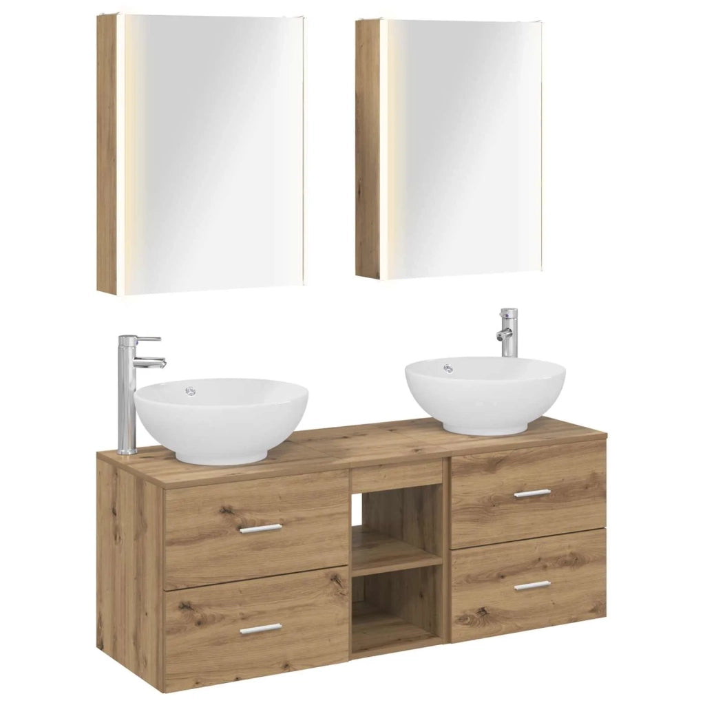 Set di mobili per il bagno 5 pcs Rovere Artigianale 3406974