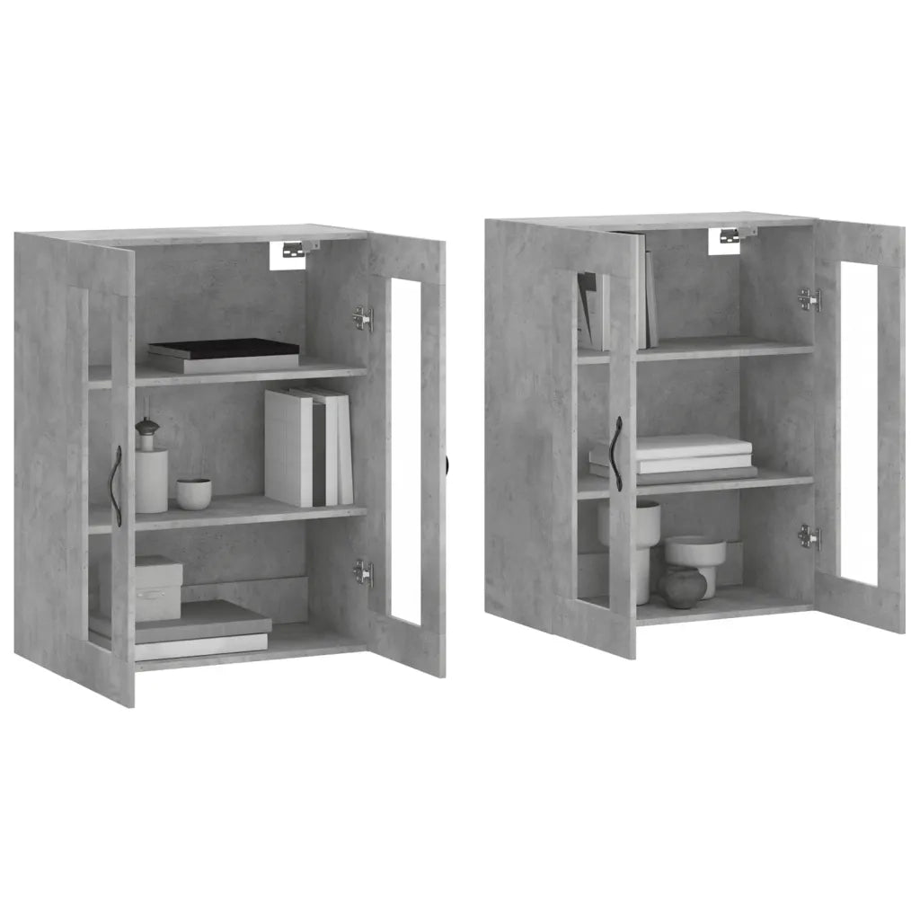 Armadietti a Parete 2 pz Grigio Cemento in Legno Multistrato CFW2613964
