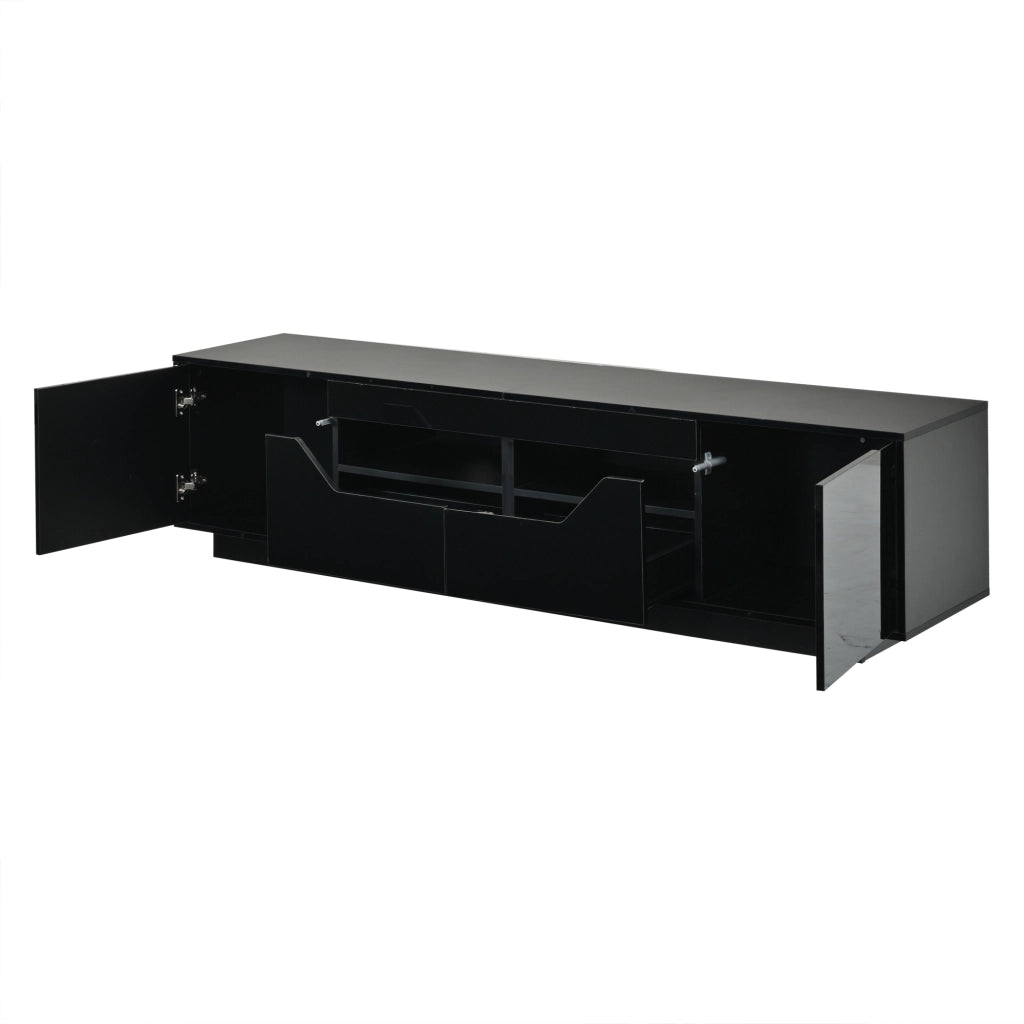 Mobile porta TV nero lucido 180 cm con illuminazione regolabile