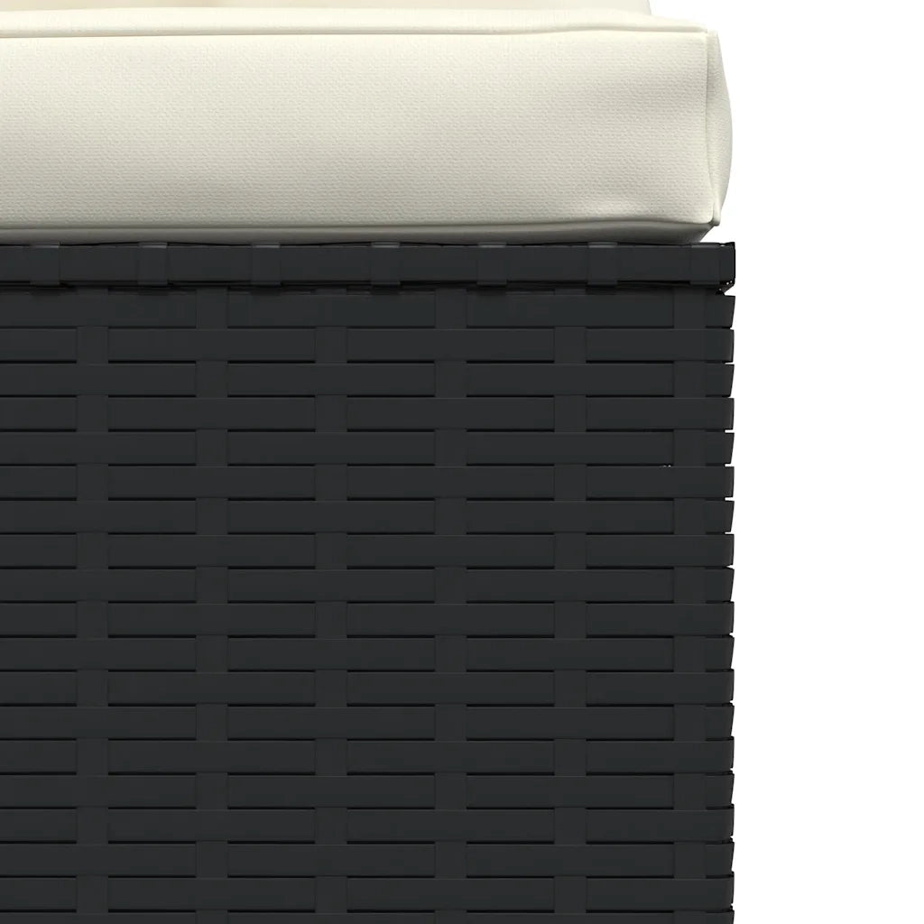 Divano Centrale da Giardino con Cuscini in Polyrattan Nero 317493