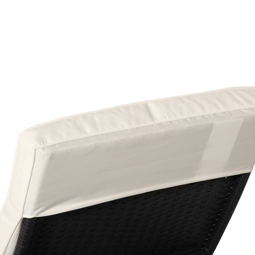 Lettino Prendisole da Giardino con Schienale Regolabile e Cuscino 207x70x70 cm in Rattan PE Nero