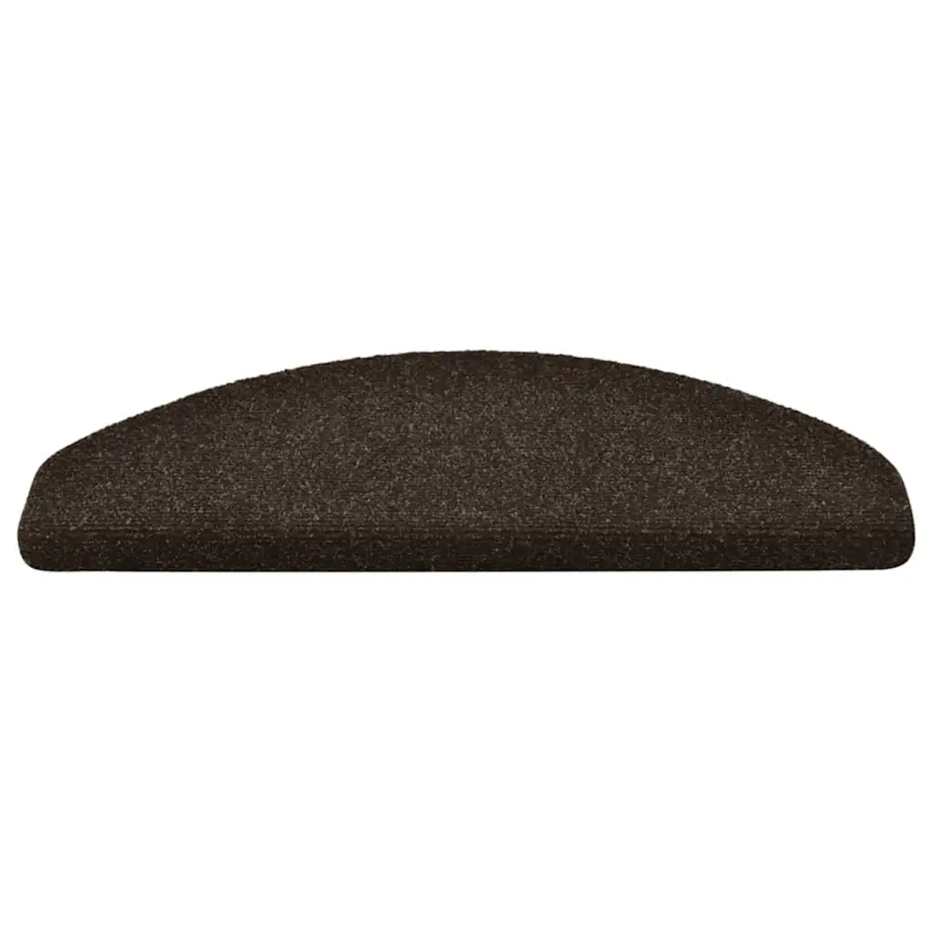 Tappetini per scale autoadesivi 15 pz 65x21x4 cm marrone scuro semicircolari grandi 322349