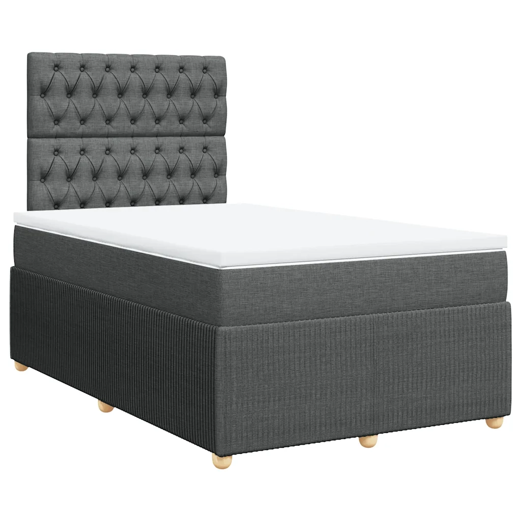 Giroletto a Molle con Materasso Grigio Scuro 120x190cm Tessuto