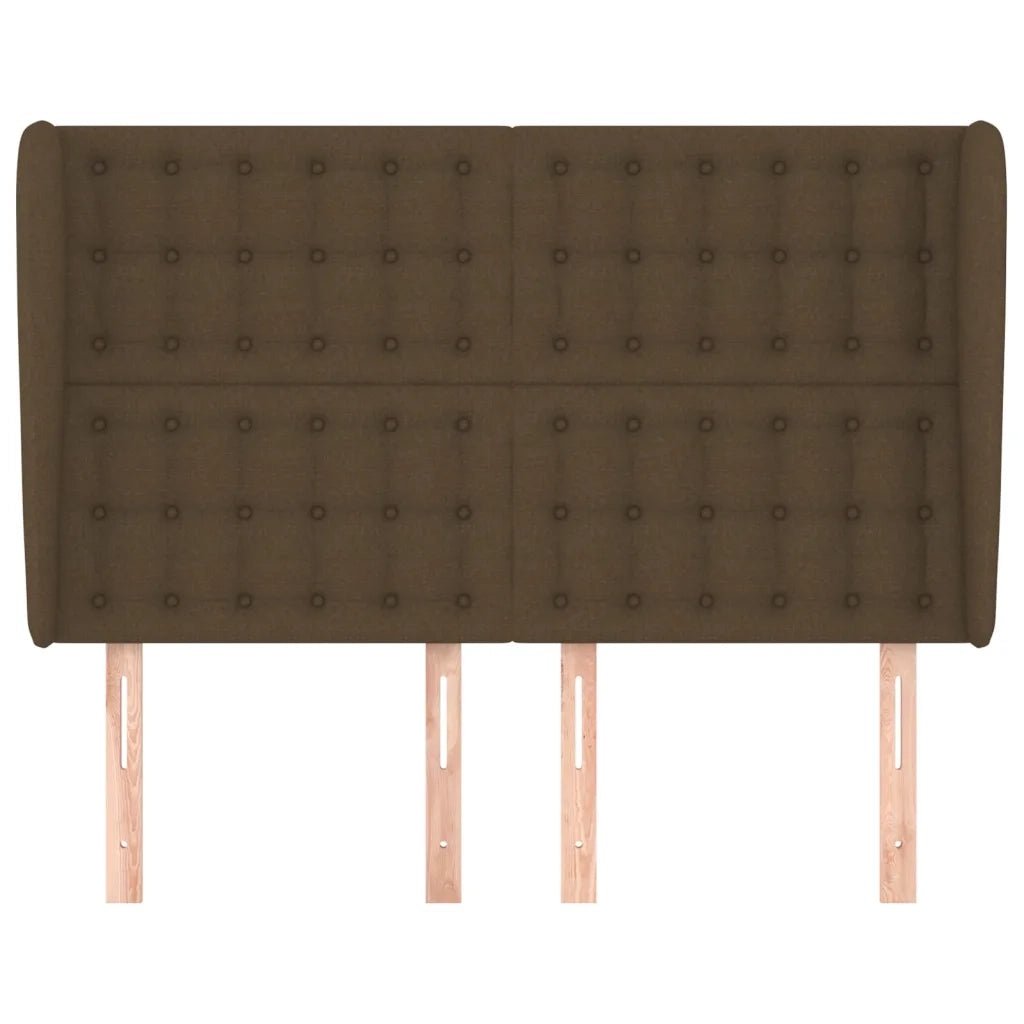 Testiera | Testata ad Orecchio MarroneScuro147 x 23 x 118/128cm inTessuto