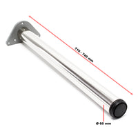 Set 4 gambe tavolo regolabili in acciaio inox nichel Ø 60mm 710mm