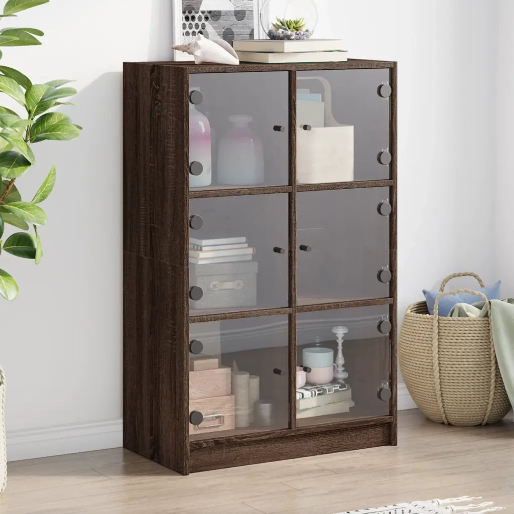 Credenza con Ante Rovere Marrone 68x37x109 cm Legno Multistrato 3295856
