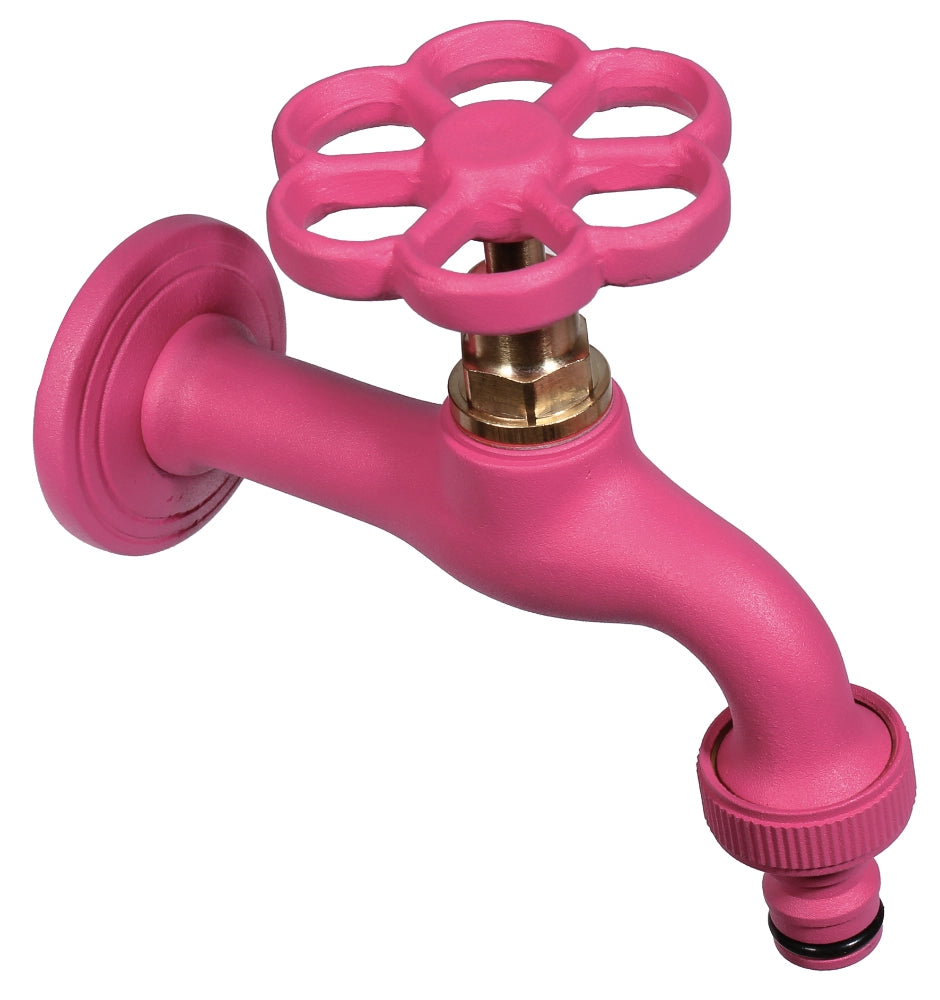 Rubinetto colorato in ottone con manopola a fiore Belfer Ø24mm Colore: Ciclamino
