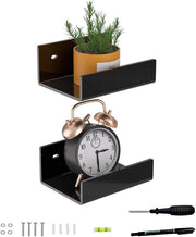 Planken da parete in acrilico nero, 13 cm, confezione da 2 pezzi, display per parete, schermo da appendere alla parete
