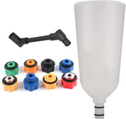 Set di attrezzi per lubrificazione 10 pezzi + adattatore + prolunga offset per auto da uso professionale.