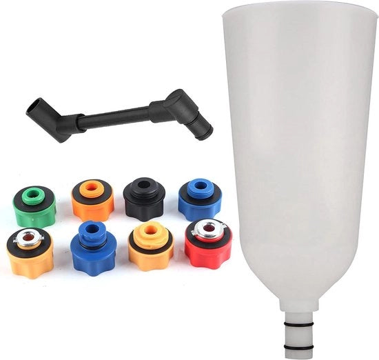 Set di attrezzi per lubrificazione 10 pezzi + adattatore + prolunga offset per auto da uso professionale.
