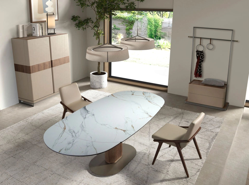 Sedia in ecopelle visone