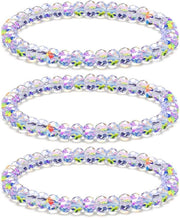 Bracciale di Perle di Cristallo Aurora Boreale Multi-strato Gioielleria di Moda per Donna - Set da 3