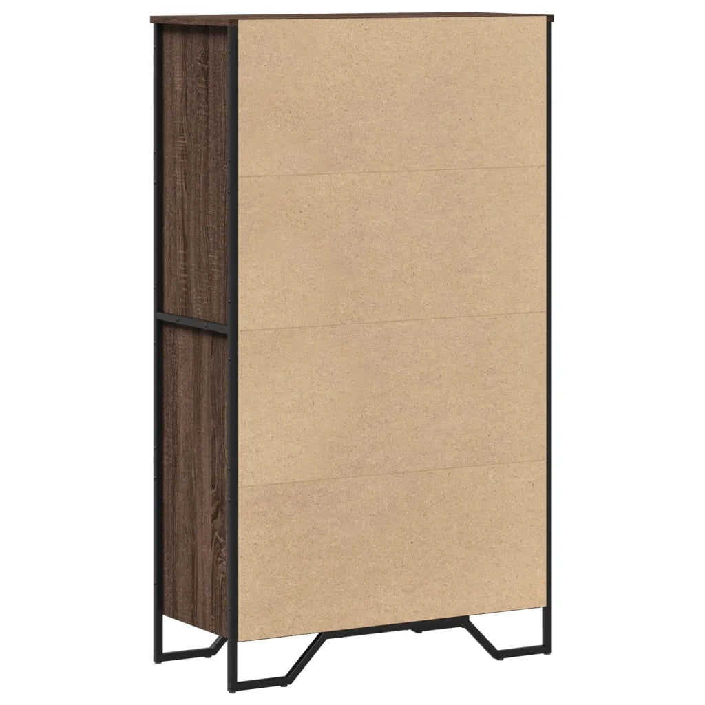 Credenza-Buffet-Armadio da cucina Rovere Marrone 79,5x35,5x137,5 cm in Legno Multistrato