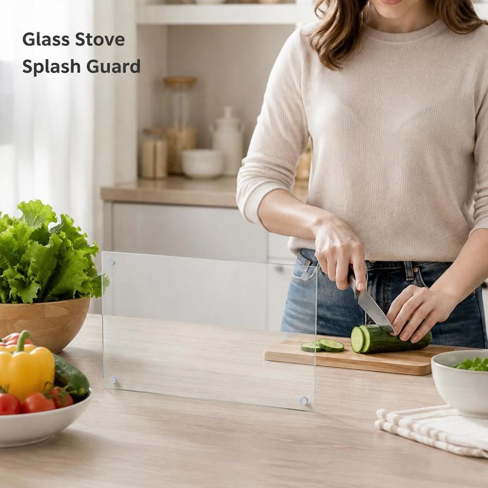 Kitchen Backsplash, Transparent, 90x60 Cm, Tempered Glass
