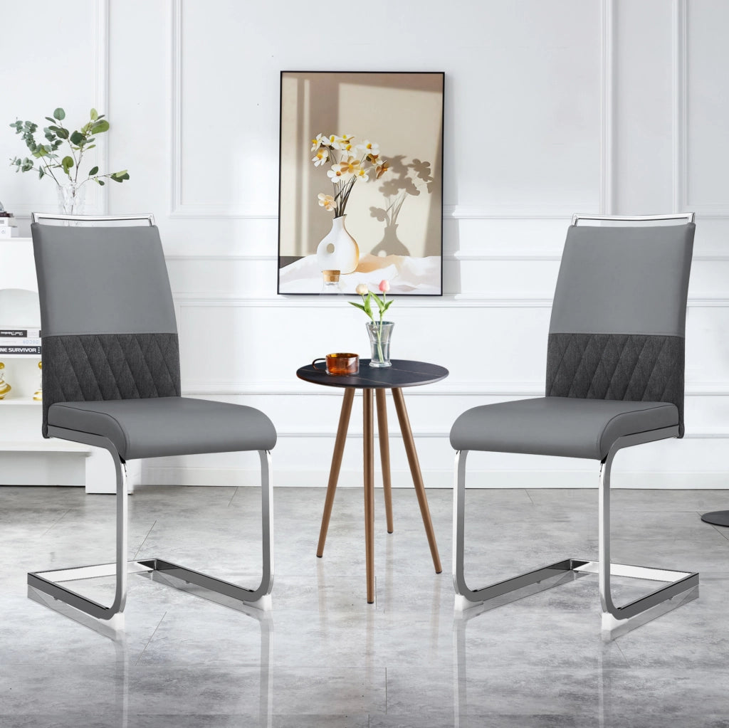 Sedia ergonomica con schienale in PU e lino; struttura in metallo; grigio