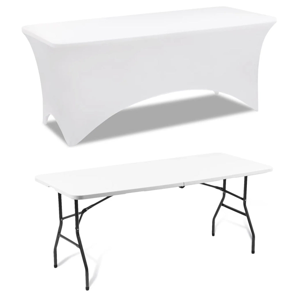 IDMarket - Copertura bianche per tavolo pieghevole 180 cm