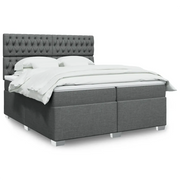 Giroletto a Molle con Materasso Grigio Scuro 200x200 cm Tessuto 3292903